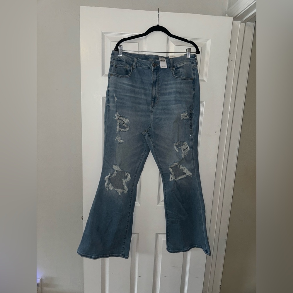 american eagle curvy super high rise flare